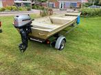 Aluminium Visboot met 8pk Mariner en trailer, Watersport en Boten, Ophalen, Gebruikt, Tot 10 pk, Aluminium