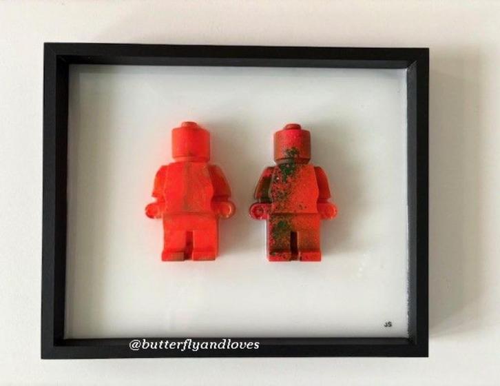Uniek en modern 3D Lego Robot man schilderij neon Epoxy Art, Antiek en Kunst, Kunst | Schilderijen | Modern, Ophalen