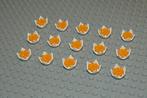 L022 Bloemen wit / bright light orange 15 st., Ophalen of Verzenden, Nieuw, Losse stenen, Lego