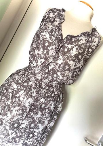 Jurk AllSaints Maxi All Saints grijs room wit bloemen M 38 beschikbaar voor biedingen