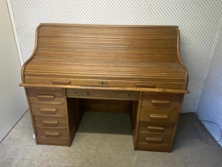 Antiek eiken rolluik bureau, Antiek en Kunst, Antiek | Kantoor en Zakelijk, Ophalen