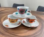 3x kop en schotel, Colditz, bloemenmotief, Antiek en Kunst, Antiek | Servies los, Ophalen of Verzenden