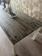 Houten Eettafel met Witte Poten, Huis en Inrichting, Tafels | Eettafels, Ophalen, Gebruikt, 200 cm of meer, 50 tot 100 cm