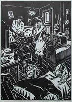 Frans Masereel (1889-1972) Houtsnede 'Slaapkamer' ~1925. Gem, Antiek en Kunst, Ophalen of Verzenden