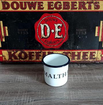 Emaille beker wit met opschrift Maltha beschikbaar voor biedingen