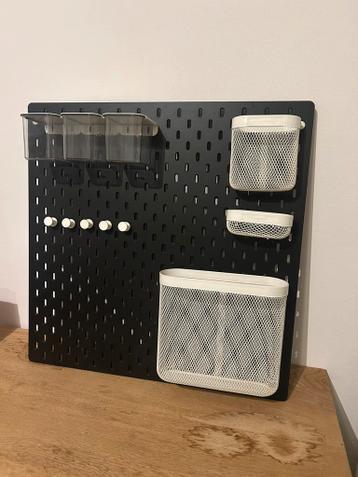 IKEA SKÅDIS wandbord – zwart incl. accessoires - afbeelding 3