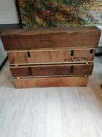 4 STUKS PRACHTIGE OUDE HOUTEN ENGELSE VERHUISKISTEN110X20 CM, Ophalen