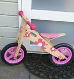 Bino houten loopfiets, meisje, roze bloemen, Ophalen, Zo goed als nieuw, Loopfiets