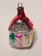 vintage gekleurd huisje kerstbal / H 6,5 cm, Ophalen, Gebruikt