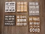 8 tekst bordjes, Ophalen of Verzenden, Nieuw