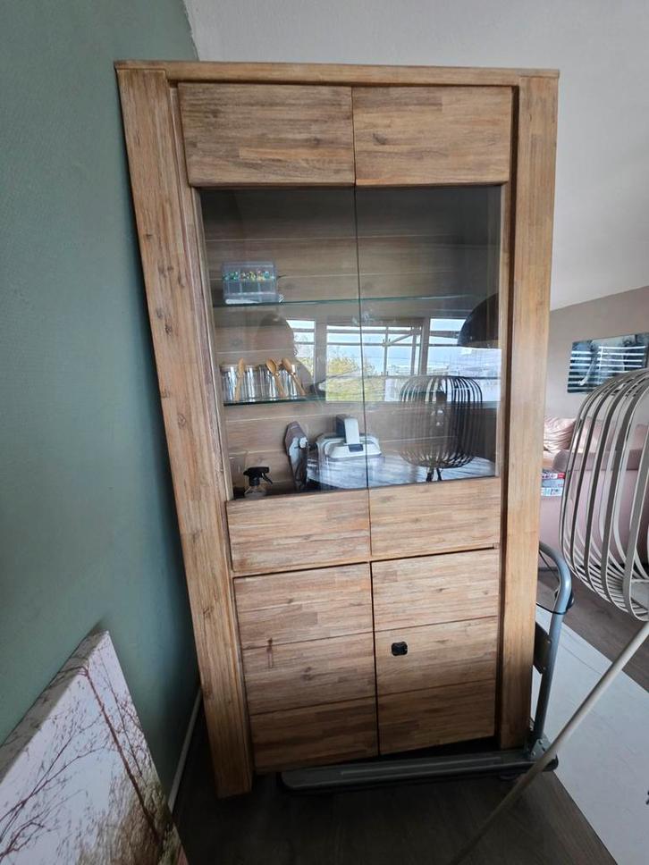 Acacia Houten Buffetkast, Huis en Inrichting, Kasten | Buffetkasten, Zo goed als nieuw, 150 tot 200 cm, 100 tot 150 cm, 25 tot 50 cm