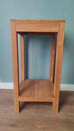 Planten tafel onbehandeld teakhout, Ophalen, Minder dan 55 cm, Gebruikt, Vierkant