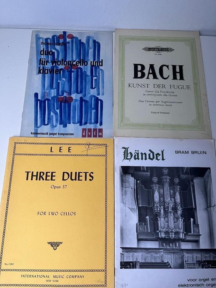 Bladmuziek 4 stuks voor 15 euro, Muziek en Instrumenten, Bladmuziek, Gebruikt, Artiest of Componist, Klassiek, Piano, Cello, Orgel