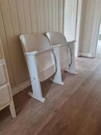 Antiek wit houten bioscoopbankje/-stoelen inklapbaar, Antiek en Kunst, Ophalen