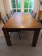 Eettafel 200x100cm henders en hazel, Gebruikt, 200 cm of meer, Rechthoekig, 50 tot 100 cm