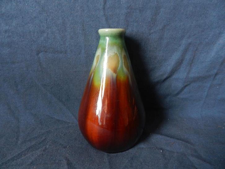 Druppelvormig vaasje Faïencerie Thulin België ca 1920 h 11,8, Antiek en Kunst, Antiek | Keramiek en Aardewerk, Ophalen of Verzenden