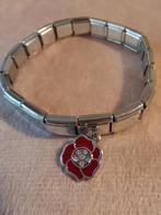 Nomination Armband met Prachtige bloemhanger met strass., Sieraden, Tassen en Uiterlijk, Armbanden, Staal, Ophalen of Verzenden