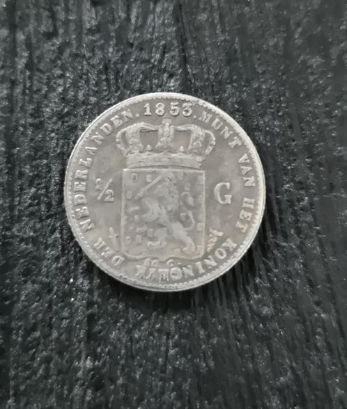 0.5 gulden 1853 W3 replicaverzamelmunt, Postzegels en Munten, Munten | Nederland, Koning Willem III, Verzenden