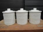 3 LEUKE WITTE VOORRAADPOTTEN, Ophalen of Verzenden, Gebruikt