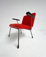 Rode Gispen 1401 fauteuil van Wim Rietveld, 1950's, Huis en Inrichting, Fauteuils, Gebruikt, Minder dan 75 cm, Design, Ophalen of Verzenden