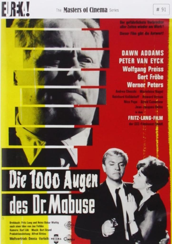 Die 1000 augen der Dr. Mabuse Eureka MoC, Cd's en Dvd's, Dvd's | Klassiekers, Zo goed als nieuw, Thrillers en Misdaad, 1960 tot 1980