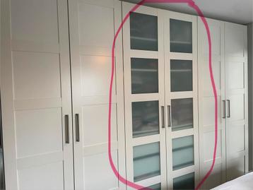 2 ikea pax bergsbo deuren wit met melkglas - afbeelding 2
