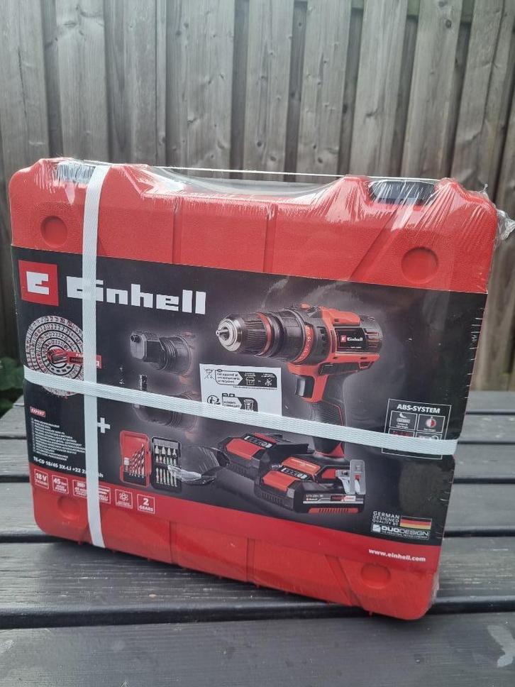 Einhell Accuboormachine Set TE-CD 18/45 NIEUW & VERZEGELD, Doe-het-zelf en Verbouw, Gereedschap | Boormachines, Nieuw, Boor- en Schroefmachine
