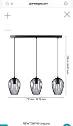 Eglo Zwarte Metalen Hanglamp, Huis en Inrichting, Lampen | Hanglampen, Ophalen of Verzenden, Zo goed als nieuw, Industrieel, Metaal