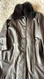 Arma donkerbruine lamsleren jas 40 met afneembare bontkraag, Ophalen of Verzenden, Zo goed als nieuw, Maat 38/40 (M), Bruin