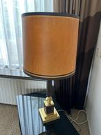 Vintage staande lamp met leer en gouden details, Ophalen, Gebruikt, Minder dan 100 cm