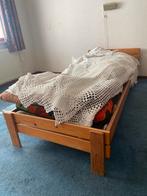Bed 2.08 lang breedte 88 cm, Ophalen, Eenpersoons, Bruin, Grenen
