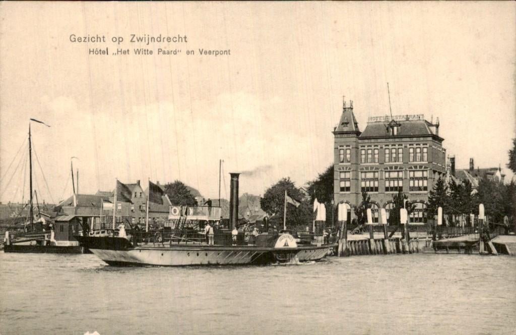 Zwijndrecht - Hotel Het Witte Paard - Veerpont, Ophalen of Verzenden, Voor 1920, Ongelopen, Zuid-Holland