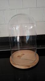 Glazen Stolp met Houten Onderzetter, Ophalen, Overige kleuren, Minder dan 50 cm, Glas