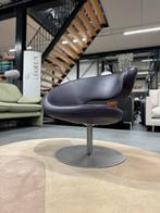 Stokke Variër Peel Club draai fauteuil paars leer, Huis en Inrichting, Fauteuils, Ophalen of Verzenden, Stokke, Leer, 75 tot 100 cm