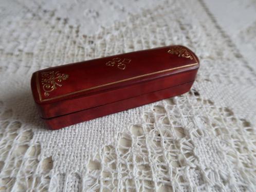 Lederen etui Italy met dobbelstenen houder van leer vintage, Verzamelen, Glas en Borrelglaasjes, Zo goed als nieuw, Overige typen