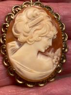 Antieke camee dame geel goud 6.1 gram, Sieraden, Tassen en Uiterlijk, Antieke sieraden, Verzenden, Goud, Hanger