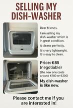 Dishwasher, Ophalen, Minder dan 50 cm, Wit, Nieuw