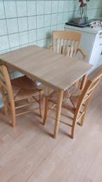Compacte tafel 90x60 + 3 stoelen - Balkon/Caravan, Huis en Inrichting, Tafels | Eettafels, Ophalen of Verzenden