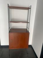 Vintage modulair string wandsysteem met kast, Huis en Inrichting, Ophalen, Teakhout, Zo goed als nieuw, Minder dan 150 cm