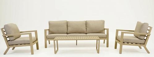 loungeset Emerson beige VITA, Tuin en Terras, Tuinsets en Loungesets, Nieuw, Loungeset, Aluminium, 5 zitplaatsen, Bank, Bijzettafel