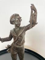 Antiek Bronzen Beeldje - Visser, Ophalen of Verzenden