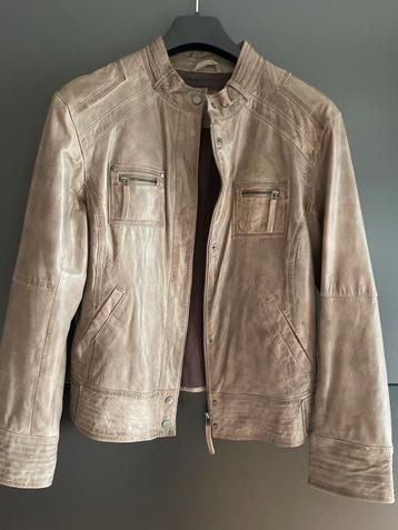 Leren jas - Beige - Maat XL beschikbaar voor biedingen
