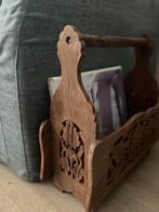 Vintage houtsnijwerk lektuurbak tijdschriftenbak India, Antiek en Kunst, Ophalen of Verzenden