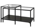 2 Sets IKEA VITTSJÖ Nest Tafels - Zwart/Glas, Ophalen, 50 tot 100 cm, Minder dan 100 cm, 25 tot 50 cm