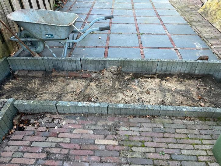 Gratis opsluitbanden, Tuin en Terras, Bielzen en Borders, Gebruikt, Border, Beton, Minder dan 25 cm, Minder dan 100 cm, Ophalen
