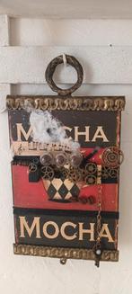 Steampunk wandhanger 'Mocha' 13,5 x 24,5 cm metaal, Ophalen of Verzenden, Gebruikt