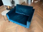 Fauteuil loveseat blauw velours 105 breed, Ophalen, Overige materialen, Eenpersoons, 75 tot 100 cm