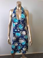 King Louie halterjurk blauw bloemenprint maat S, Blauw, Ophalen of Verzenden, Zo goed als nieuw, Knielengte