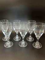6 x waterglas op voet met detail Jaren 80, Glas of Glazen, Ophalen of Verzenden, Overige stijlen, Glas