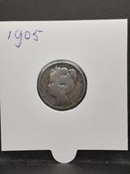 25 cent 1905 Koningin Wilhelmina, Postzegels en Munten, Munten | Nederland, Zilver, 25 cent, Ophalen of Verzenden, Koningin Wilhelmina